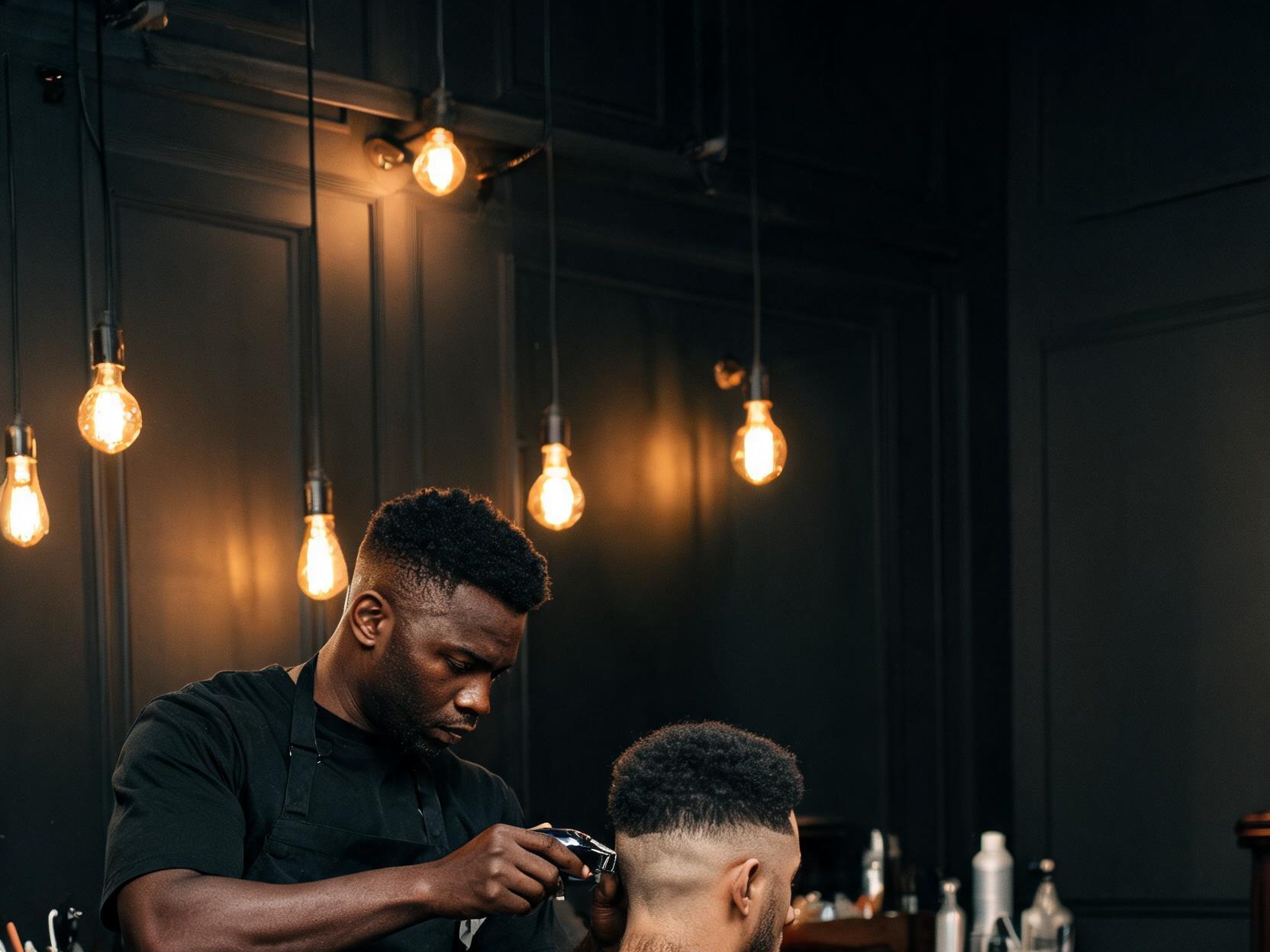 Barber at work